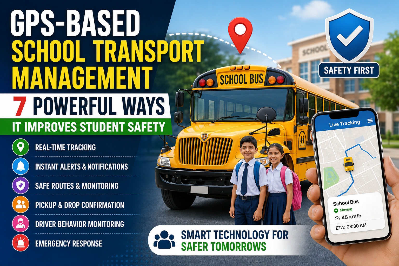 GPS-Based School Transport Management dashboard for student safety